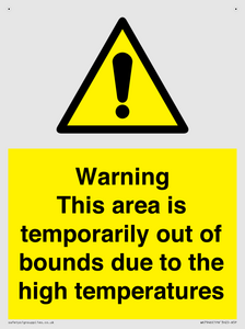 Warning This area is temporarily out of bounds due to the high temperatures